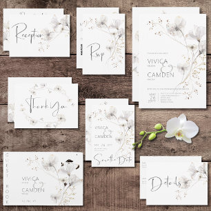 Save The Date Mariage floral blanc et blanc moderne