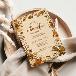 Nostalgischer Vintage-Thanksgiving-Supper-Club Einladung