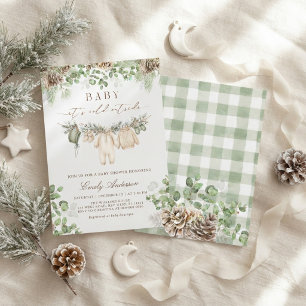 Baby It's Cold Outside Winter Baby Shower grün Poster