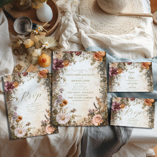 Art Nouveau Viktorianisch Royal Floral Wedding Einladung