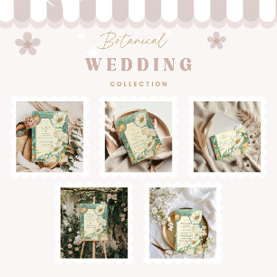 Art Nouveau White Poppy Wedding Dankeskarte