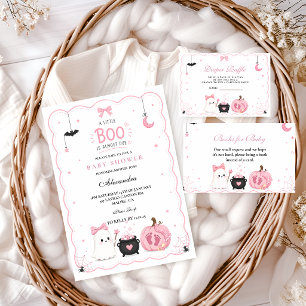 Rosa Little Boo Baby Shower Windel-Raffle Begleitkarte