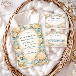 Austern- und Seesternstrand-Windel-Raffle Begleitkarte