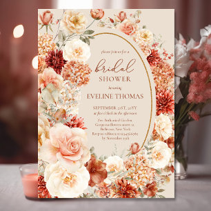 Moderne Aquarell Terracotta Bordeaux Blütenblüte Wandteppich