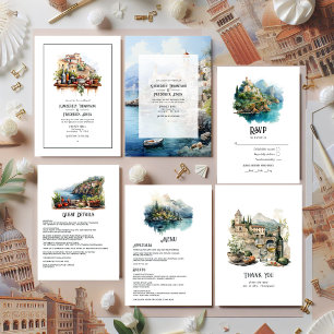 Amalfi Küste Italien Hochzeit in Urlaubsort RSVP Karte