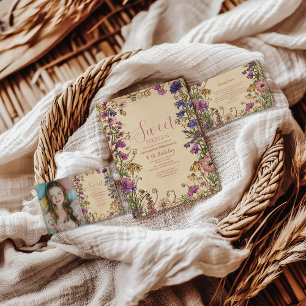 Serviette En Papier Douze ans charmants dans une prairie florale