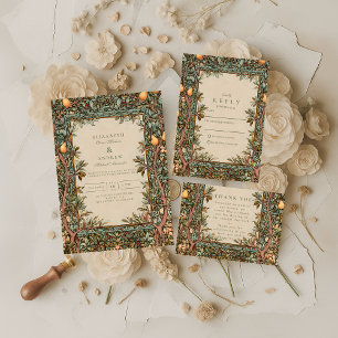 Botanische Vintage-Hochzeit im Obstgarten Dankeskarte