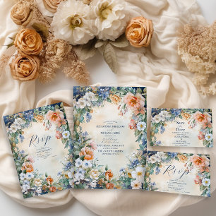 Elegante Viktorianische Königliche Hochzeit All In One Einladung