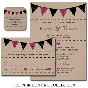 Invitation La collection moderne de Mariages à bascule rose
