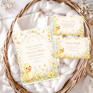 Süßes Entlein Wildblumen-Baby-Party Serviette