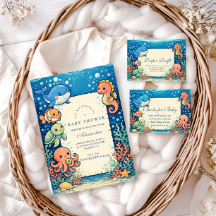 Serviette En Papier Baby Shower Amis Océaniques Fantaisistes