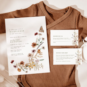 Wildblume unterwegs - moderne Babydusche von Boho Einladung