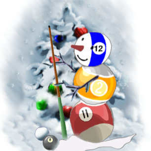 Billiard Ball Snowman Weihnachten