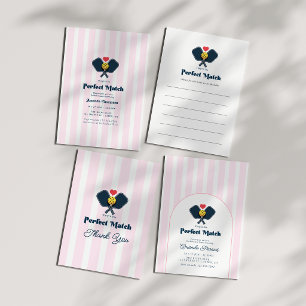 Carte De Remerciements Photo de Mariage de Pickleball Perfect Match