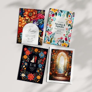 Farbenfrohe mexikanische Fiesta Wedding Dankeskarte