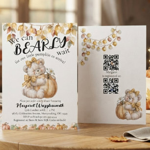 Wir können kaum warten Pumpkin Baby Shower Runder Aufkleber