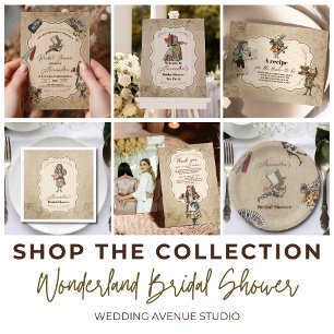 Alice im Wunderland Vintag Story Brautparty Dankeskarte