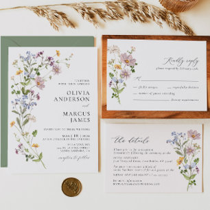 Boho Whimsical Wildblume Wedding Tischnummer