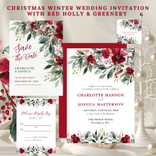 Weihnachts-Winterhochzeit Roter Stechpalmen und Gr Acrylschild