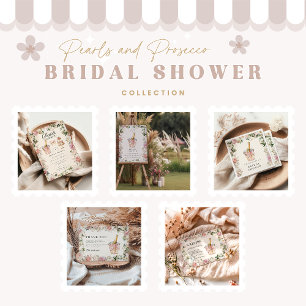 Perlen und Prosecco Bridal Dankeskarte