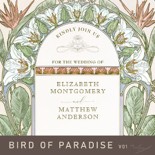 Strelitzia Wedding Einladungen Art Nouveau Mucha