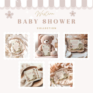 Boho Cowgirl Boots Diapper Raffle Begleitkarte