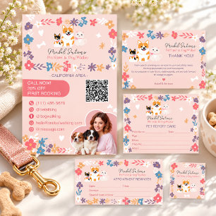 Whimsischer niedlicher Pastellhund-Laufsteg Flyer
