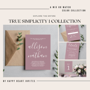Wahre Einfachheit Script Marsala Minimalistische H Einladung