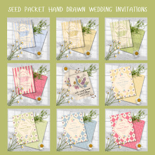 Invitation Fleur sauvage Paquet de semis Dîner de répétition 