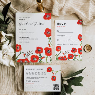 Moderne Hochzeit mit Blumen - RSVP Card