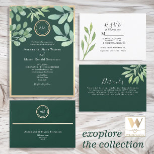 Emerald Green Botanical Wedding Seating Chart