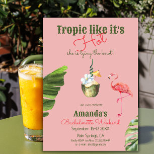 Tropisch Hot Pink Palm Springs Junggeselinnen-Absc Runder Aufkleber