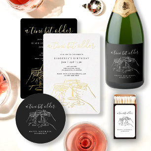 Eine Tini Bit ältere Black Chic Martini Geburtstag Einladung