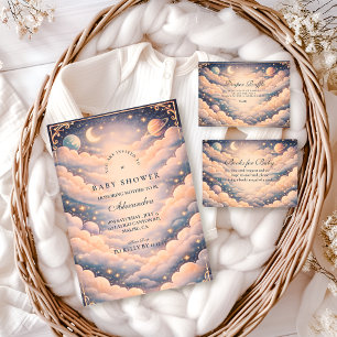 Himmels Wolken Sterne Babyparty Einladung