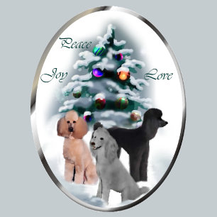 Cartes de Noël Poodle Cadeaux