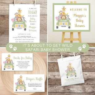 Invitation Sur le point d'obtenir Wild Safari Baby shower vir