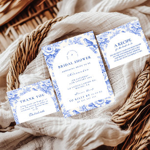 Serviette En Papier Baby Shower Mariage Élégant Fleurs Toile Bleue