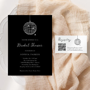 Invitation Boule Disco Minimale Couleur   Fête des mariées no