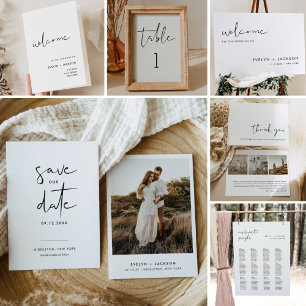 Carte STÉLLA Minimaliste Numéro de table 3.5x5