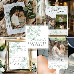 Faire-part de mariage photo Eucalyptus Greenery