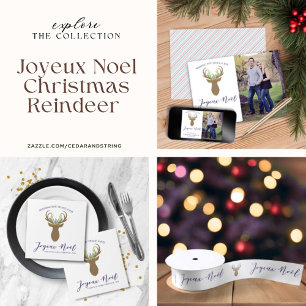 Boho French Christmas Reindeer Joyeux Weihnachten 