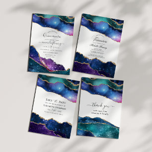 Invitation Galaxy Agate Quinceañera Photo
