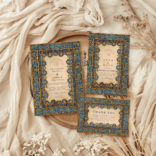 Invitation Mariage islamique en mosaïque d'or