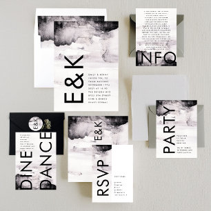 Ultramoderne neutrale Hochzeit Begleitkarte
