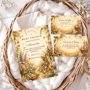 Invitation Baby Shower Bohème Fleur Sauvage Intemporel