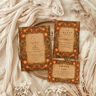 Cartons Réponse Grenade vintage Art nouveau Mariage