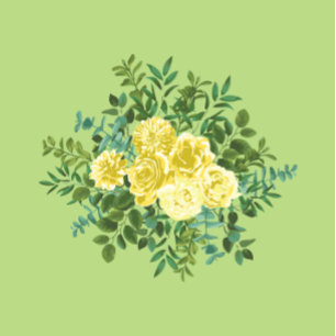 Jaune clair vert pâle Rose de mariage Invitations