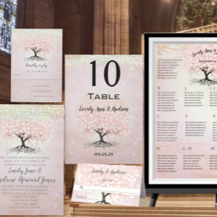 Invitation Mason Jar Peachy Pink Heart Leaf Tree Mariage