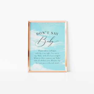 Invitation Elégant Cloud 9 Blue Sky Baby shower