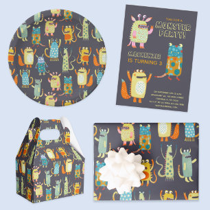 Niedliche Monster Personalisiert Pappteller